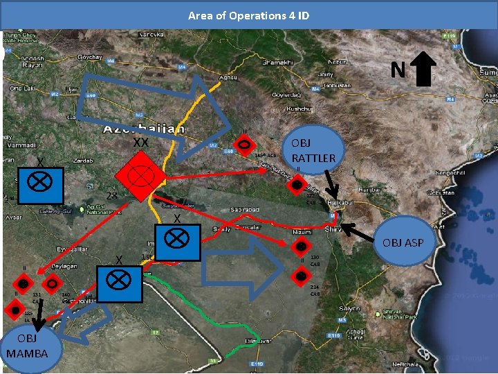 Area of Operations 4 ID N II 145 th ACR X OBJ RATTLER II
