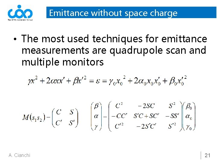 Emittance without space charge • The most used techniques for emittance measurements are quadrupole