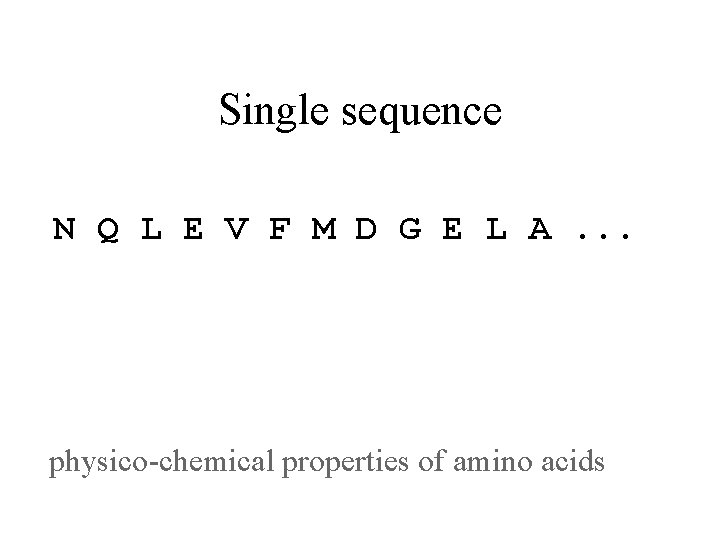Single sequence N Q L E V F M D G E L A.