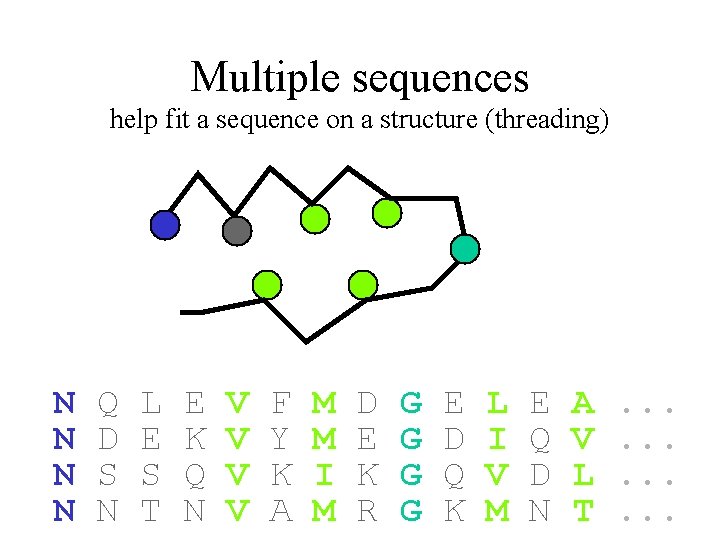 Multiple sequences help fit a sequence on a structure (threading) N N Q D