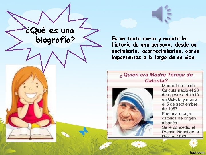 ¿Qué es una biografía? Es un texto corto y cuenta la historia de una ¿Qué es una biografía? Es un texto corto y cuenta la historia de una