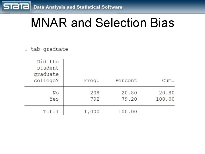 MNAR and Selection Bias 