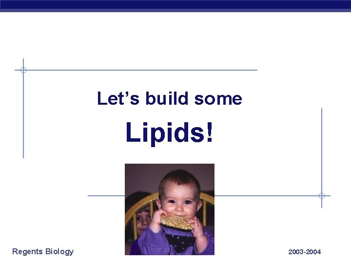 Let’s build some Lipids! Regents Biology 2003 -2004 