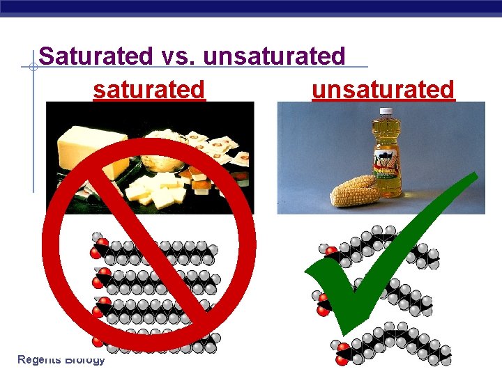 Saturated vs. unsaturated Regents Biology 2003 -2004 