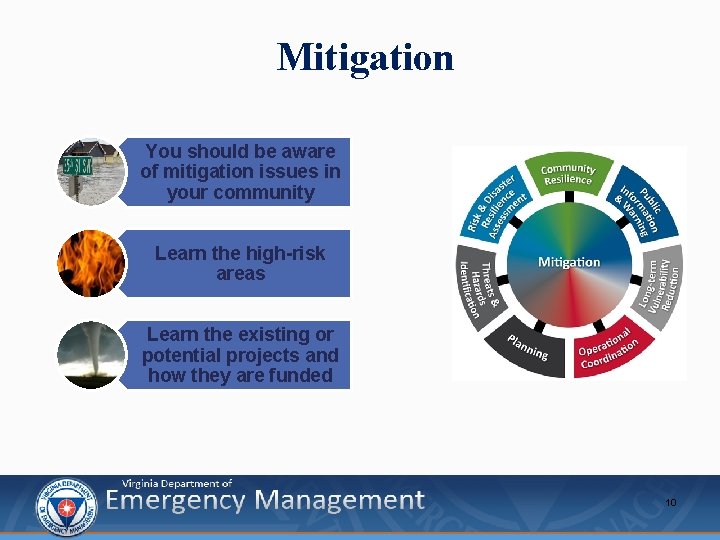 Mitigation You should be aware of mitigation issues in your community Learn the high-risk