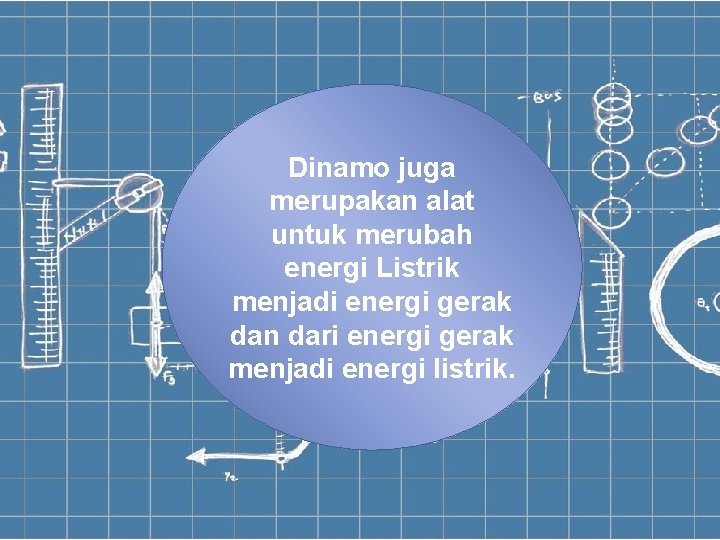 Dinamo juga merupakan alat untuk merubah energi Listrik menjadi energi gerak dan dari energi