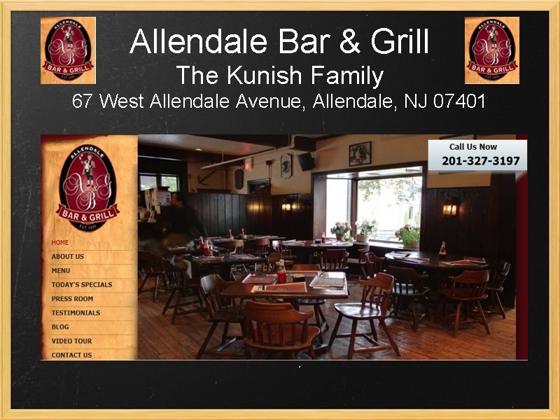 Allendale Bar & Grill The Kunish Family 67 West Allendale Avenue, Allendale, NJ 07401