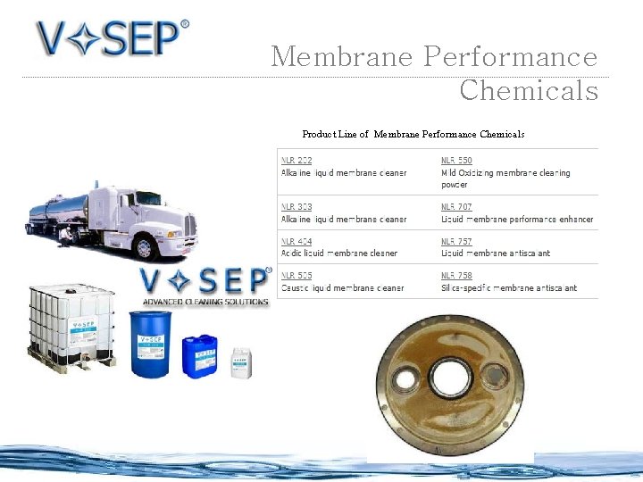 Membrane Performance Chemicals Product Line of Membrane Performance Chemicals 