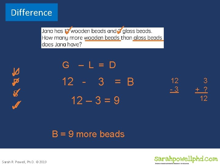 Difference ✓ U ✓ P ✓ ✓ S ✓ ✓ ✓ G – L