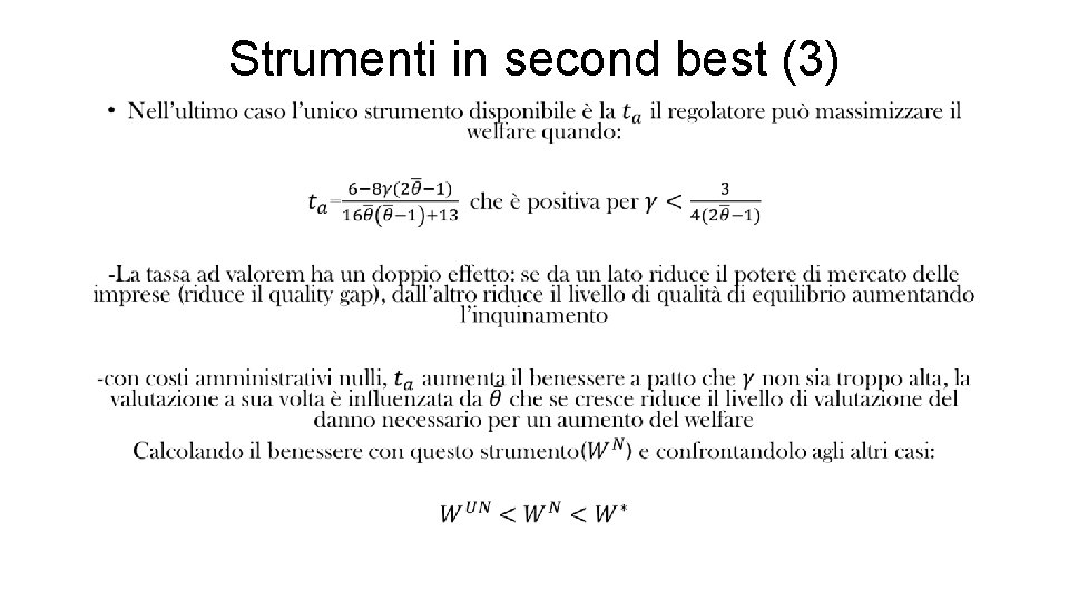 Strumenti in second best (3) • 