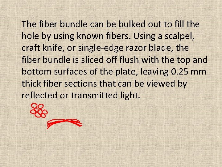 The fiber bundle can be bulked out to fill the hole by using known