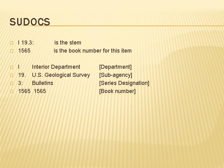 SUDOCS � � � I 19. 3: 1565 is the stem is the book