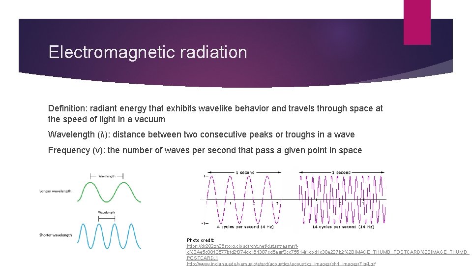 Electromagnetic radiation Definition: radiant energy that exhibits wavelike behavior and travels through space at