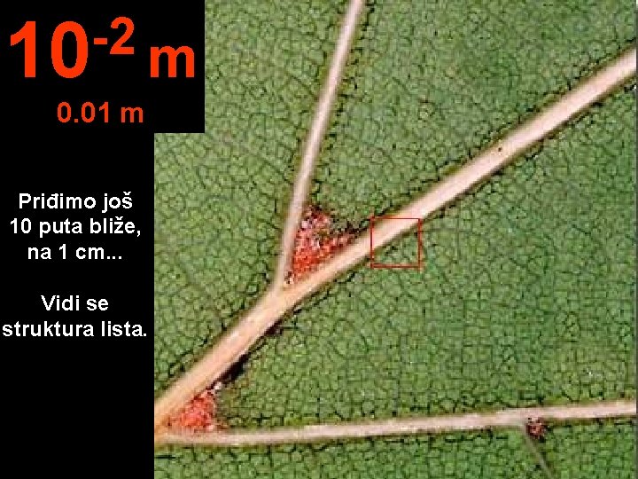 -2 10 m 0. 01 m Priđimo još 10 puta bliže, na 1 cm.