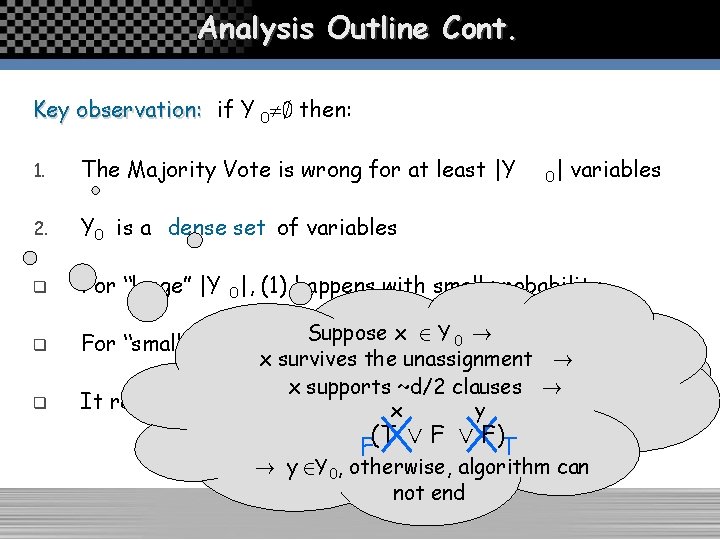 Analysis Outline Cont. Key observation: if Y 0 ; then: 1. The Majority Vote