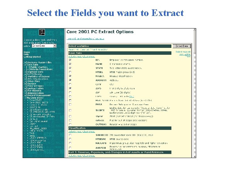 Select the Fields you want to Extract 