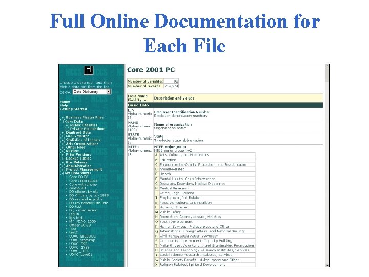 Full Online Documentation for Each File 