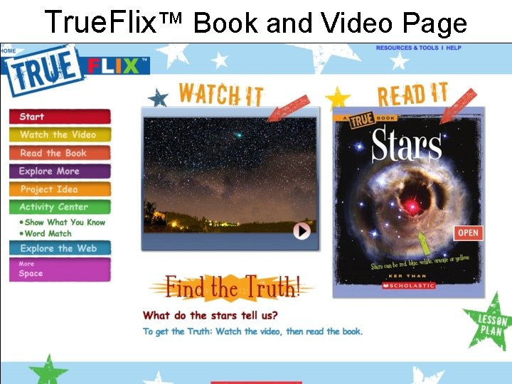 True. Flix™ Book and Video Page 