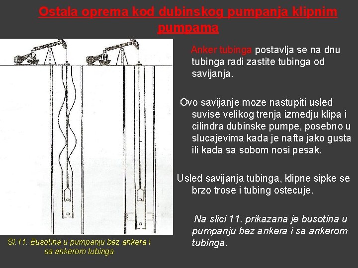 Ostala oprema kod dubinskog pumpanja klipnim pumpama Anker tubinga postavlja se na dnu tubinga