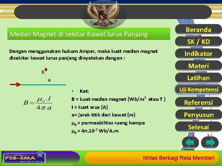 Medan Magnet di sekitar Kawat lurus Panjang Dengan menggunakan hukum Amper, maka kuat medan