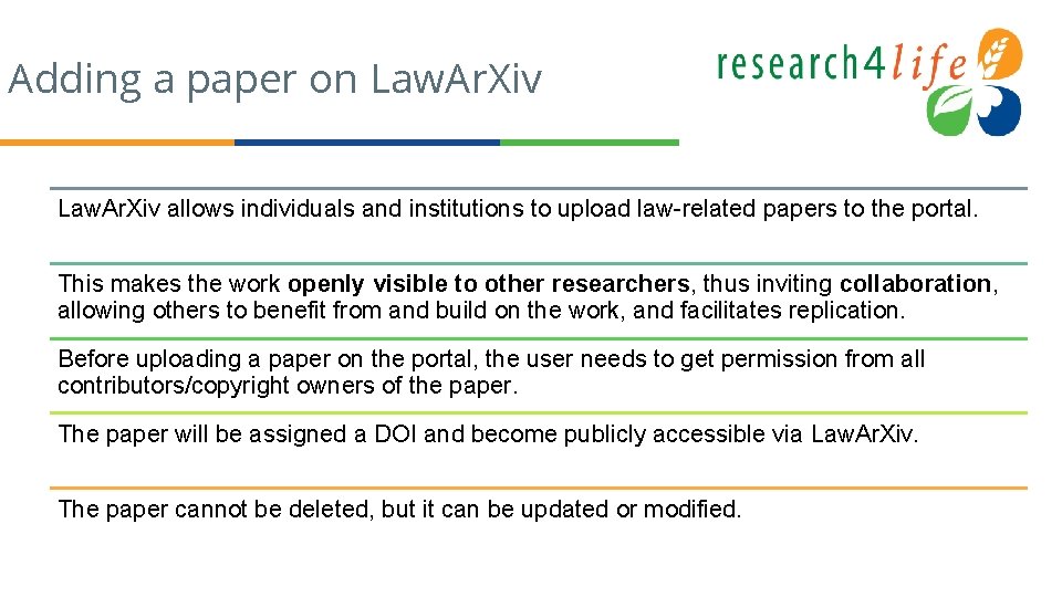 Adding a paper on Law. Ar. Xiv allows individuals and institutions to upload law-related