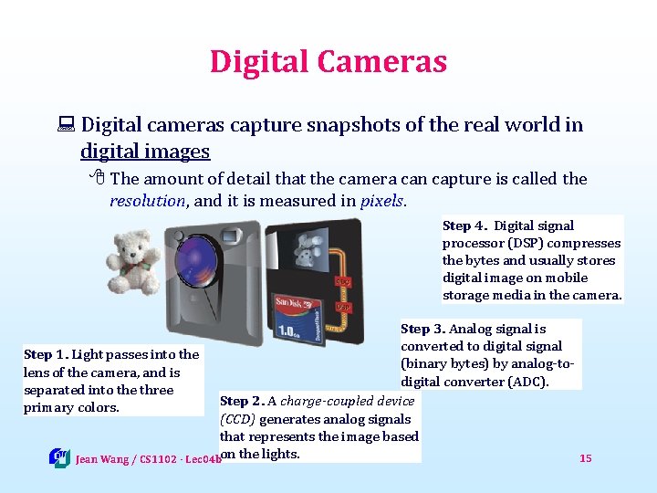 Digital Cameras : Digital cameras capture snapshots of the real world in digital images