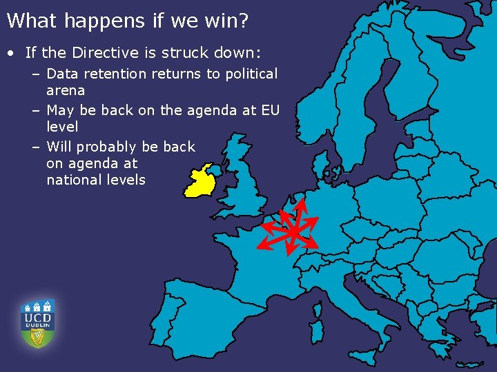 What happens if we win? • If the Directive is struck down: – Data