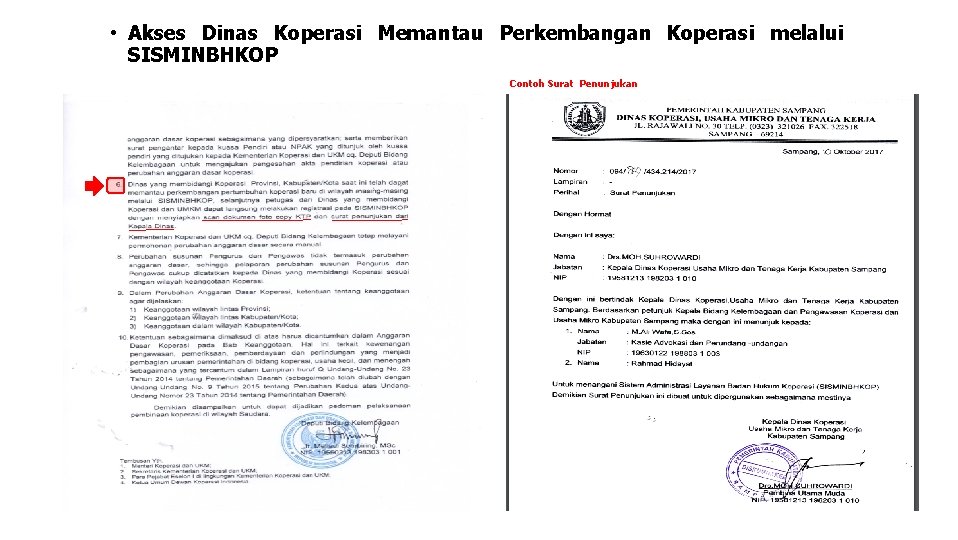  • Akses Dinas Koperasi Memantau Perkembangan Koperasi melalui SISMINBHKOP Contoh Surat Penunjukan 