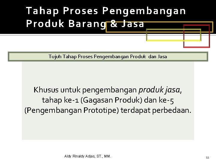 Tahap Proses Pengembangan Produk Barang & Jasa Tujuh Tahap Proses Pengembangan Produk dan Jasa