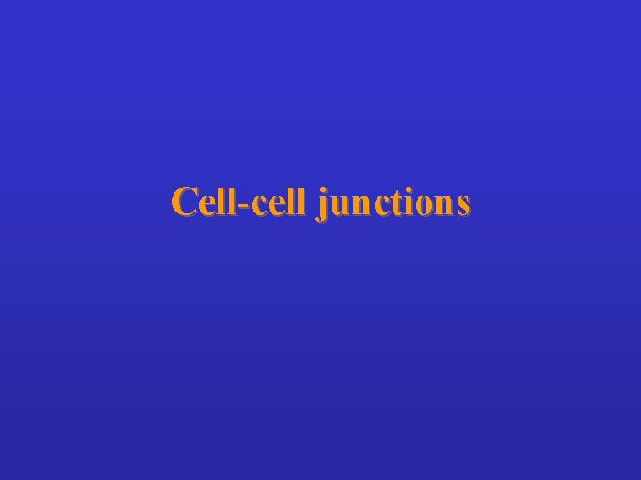 Cell-cell junctions 