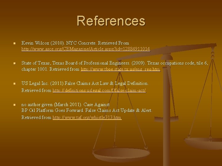 References n Kevin Wilcox (2010). NYC Concrete. Retrieved From http: //www. asce. org/CEMagazine/Article. aspx?