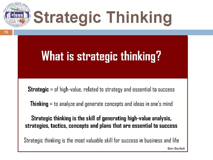 Strategic Thinking 15 