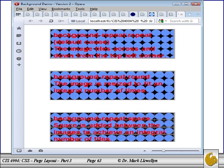 CIS 4004: CSS – Page Layout – Part 3 Page 63 © Dr. Mark