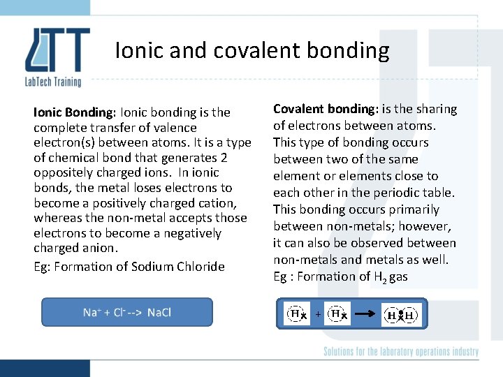 Ionic and covalent bonding Ionic Bonding: Ionic bonding is the complete transfer of valence
