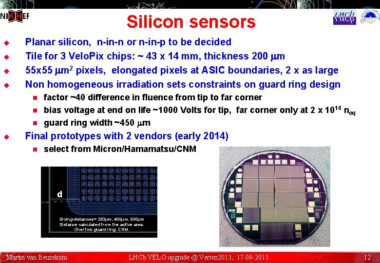 Silicon sensors u u Planar silicon, n-in-n or n-in-p to be decided Tile for