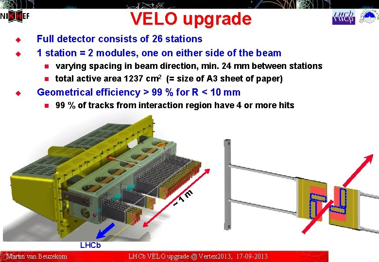 VELO upgrade u u Full detector consists of 26 stations 1 station = 2