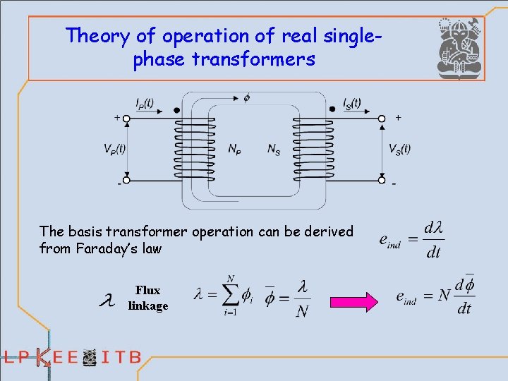 Theory of operation of real singlephase transformers The basis transformer operation can be derived