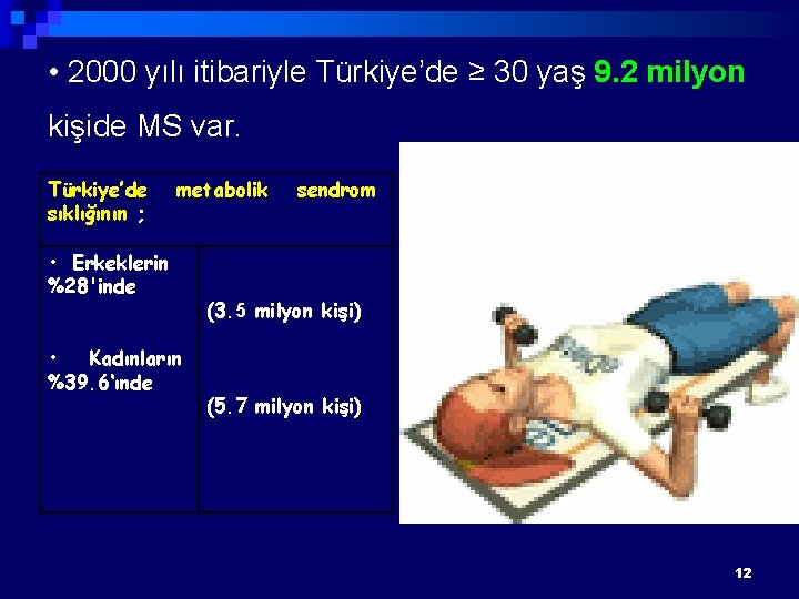  • 2000 yılı itibariyle Türkiye’de ≥ 30 yaş 9. 2 milyon kişide MS