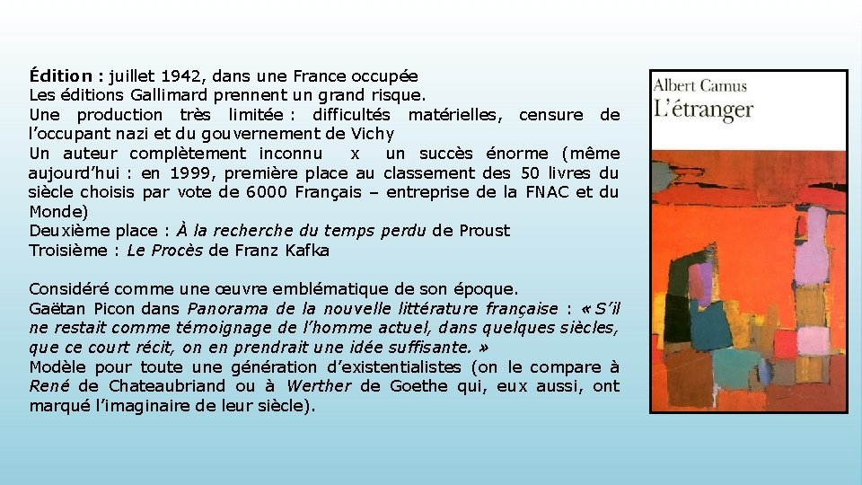 Édition : juillet 1942, dans une France occupée Les éditions Gallimard prennent un grand