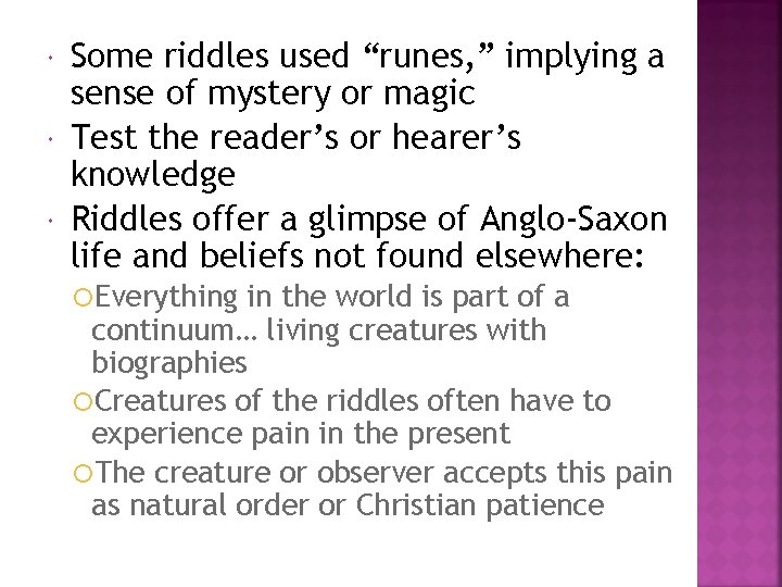  Some riddles used “runes, ” implying a sense of mystery or magic Test