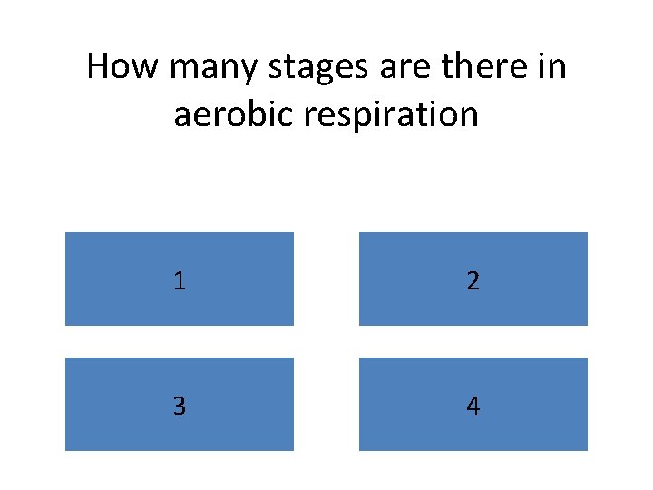 How many stages are there in aerobic respiration 1 2 3 4 