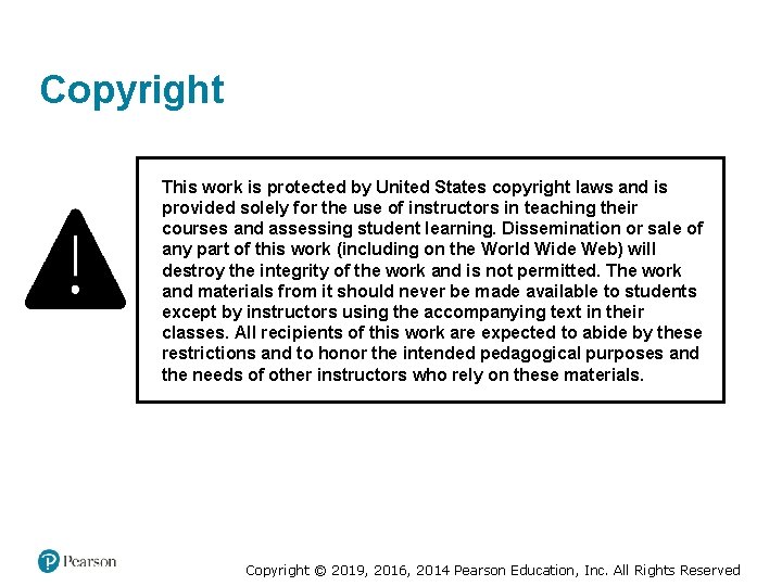 Copyright This work is protected by United States copyright laws and is provided solely