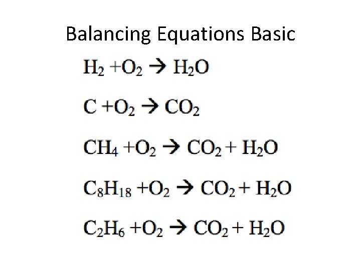 Balancing Equations Basic 