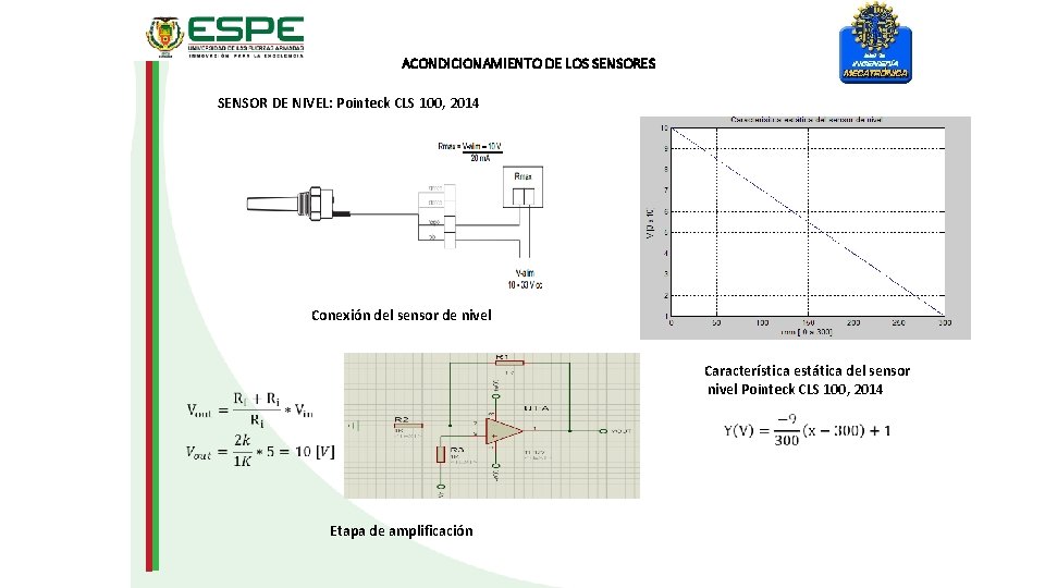 ACONDICIONAMIENTO DE LOS SENSORES SENSOR DE NIVEL: Pointeck CLS 100, 2014 Conexión del sensor