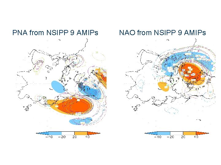 PNA from NSIPP 9 AMIPs NAO from NSIPP 9 AMIPs 