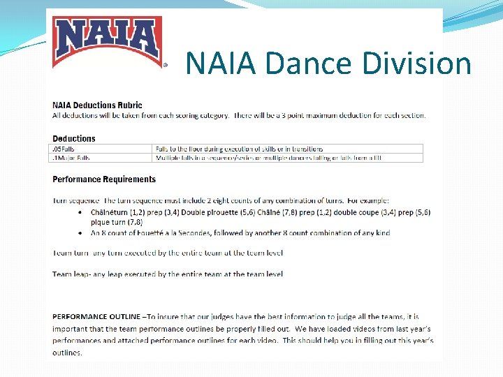 NAIA Dance Division 