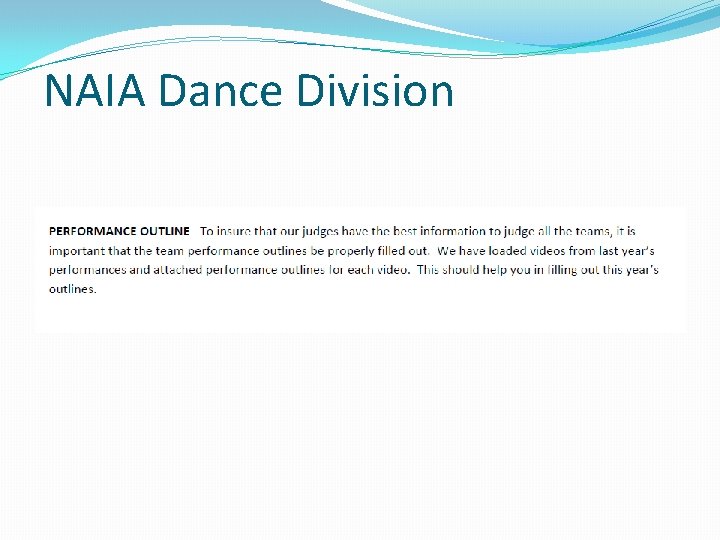 NAIA Dance Division 