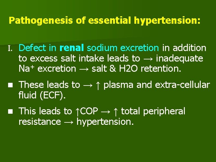Pathogenesis of essential hypertension: I. Defect in renal sodium excretion in addition to excess