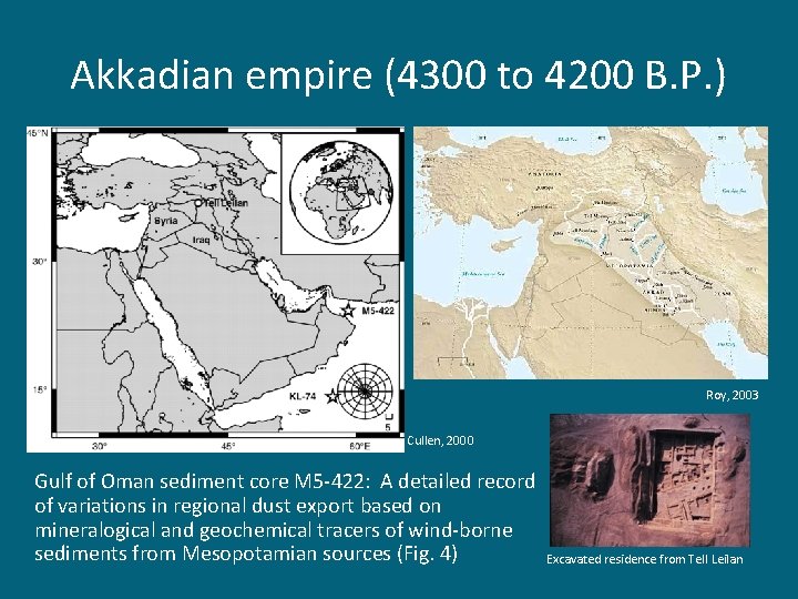 Akkadian empire (4300 to 4200 B. P. ) Roy, 2003 Cullen, 2000 Gulf of