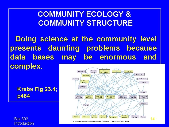 COMMUNITY ECOLOGY & COMMUNITY STRUCTURE Doing science at the community level presents daunting problems